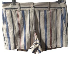 Loft outlet cotton striped shorts 4” seam size 12 NWT